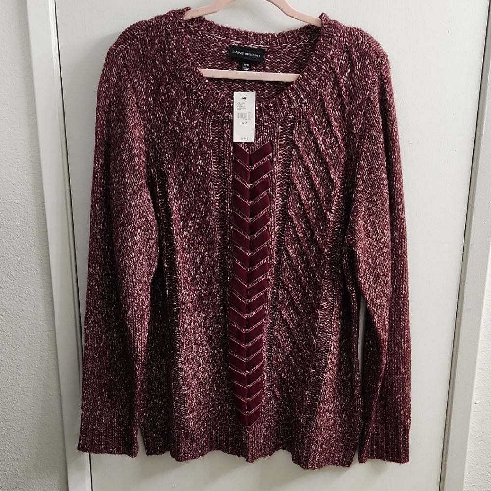 Lane Bryant Burgundy Knit Sweater